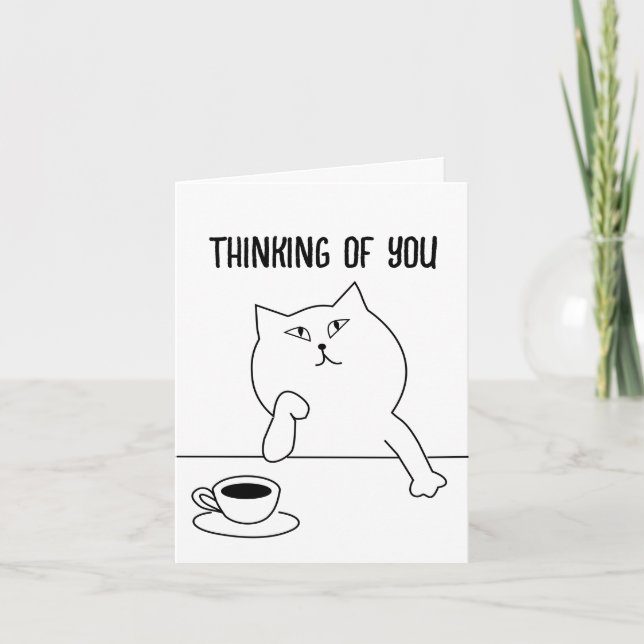 GATO DE CAFÉ, PENSANDO EN USTEDES, NOTECARDS (Anverso)