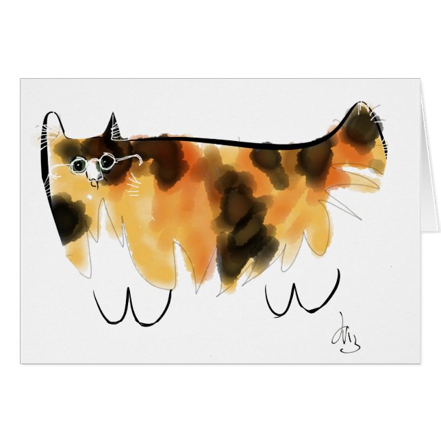 Gato de calicó con las lentes (Anverso (Horizontal))