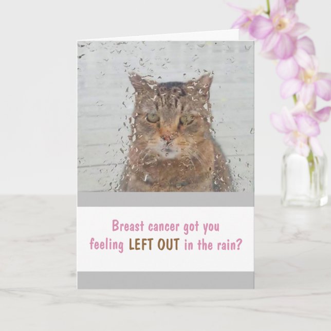 Gato De Cáncer De Mama En La Tarjeta De Lluvia (Orquídea)