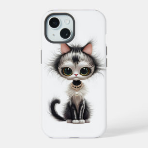 Gato de caricatura con collar de perla