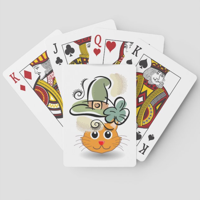 Gato de cartas de juego del Día de San Patricio (Reverso)