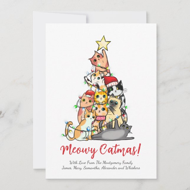 Gato de Catmas Lindo y Meow Navidad (Anverso)