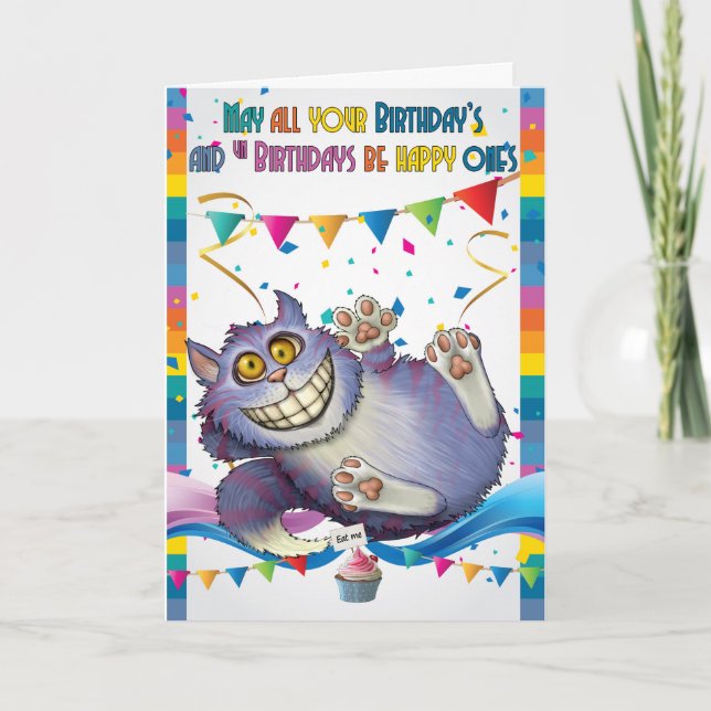 Gato de Cheshire, tarjeta de felicitación del (Anverso)