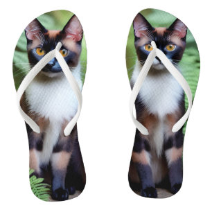 Gato de chocolate siamés gemelos, chancletas