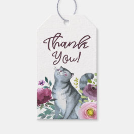 Gato de color de agua gracias regalo o etiquetas f