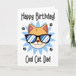 Gato de cumpleaños con gafas de sol Tarjeta de pap