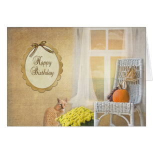 Gato de cumpleaños de otoño