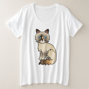 Gato de dibujos animados Birman / Ragdoll con capa