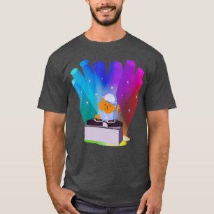 Gato de DJ arcoiris de la camiseta del gato