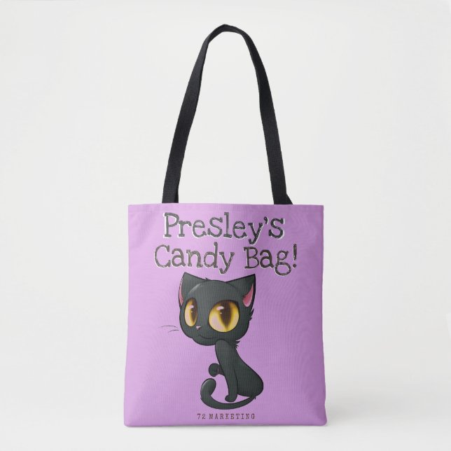 Gato de encargo del gatito del bolso del truco o (Anverso)