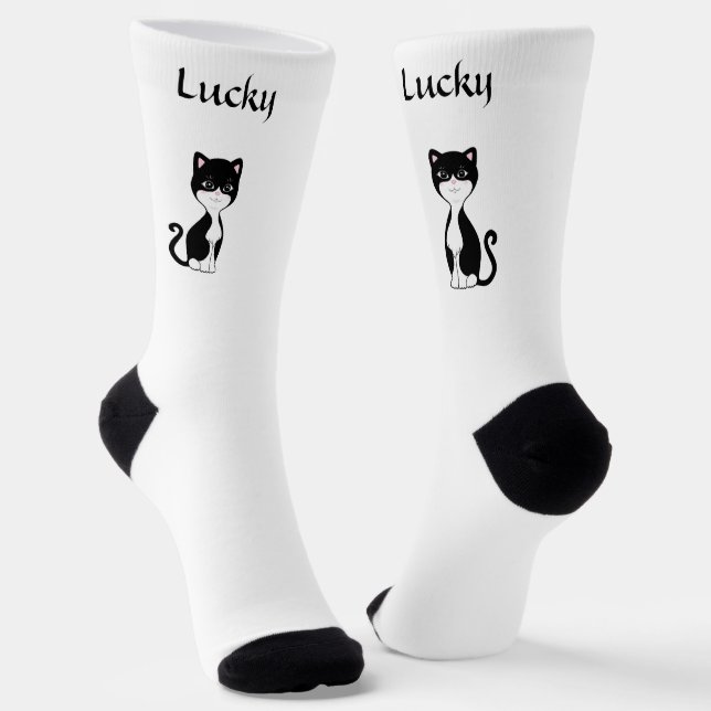 Gato de esmoquin afortunado lindo con calcetines b (Angular)