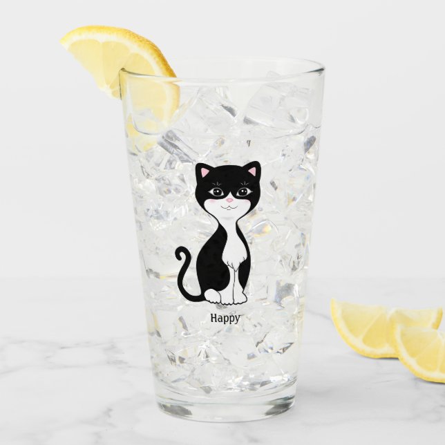 Gato de esmoquin lindo y feliz (Anverso (hielo))