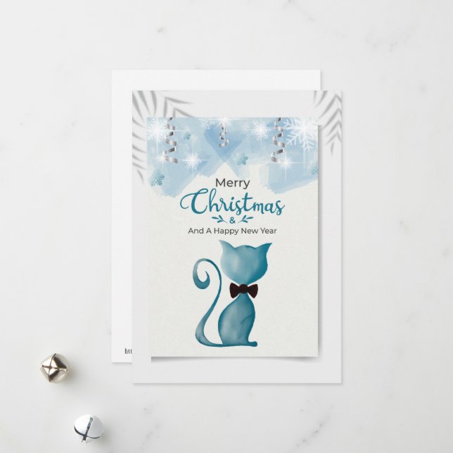 Gato de Feliz Navidad y Feliz Año Nuevo (Anverso/Reverso In Situ)