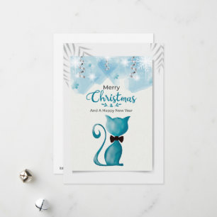 Gato de Feliz Navidad y Feliz Año Nuevo