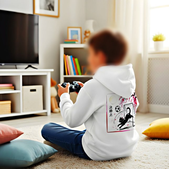 Gato de fútbol con flores de cerezo iluminadas por (Subido por el creador)