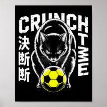 Gato de fútbol gráfico - Arte mural motivacional