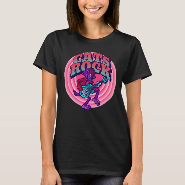 GATO DE GANOS ROCK CON CAMISETAS DE GUITARRA FUNNY (Anverso)