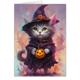 Gato de gatito de bruja de Halloween