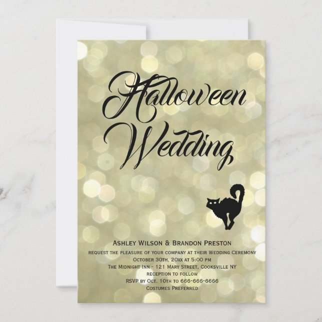 Gato de Glam en la invitación a la boda de Hallowe (Anverso)