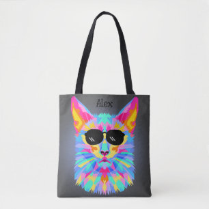 Gato de Guay con gafas de sol en la bolsa