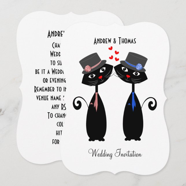 Gato de Guay de matrimonio gay engaña invitación a (Anverso / Reverso)