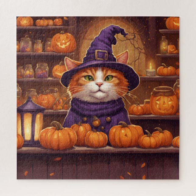 gato de halloween #10 rompecabezas (Vertical)