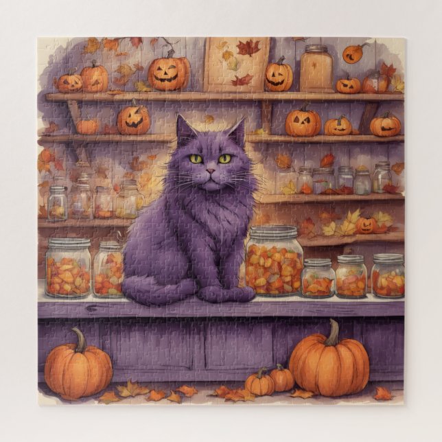 gato de halloween #5 rompecabezas (Vertical)