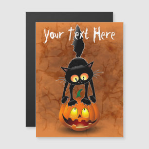 Gato de Halloween asustado dibujo animado en calab