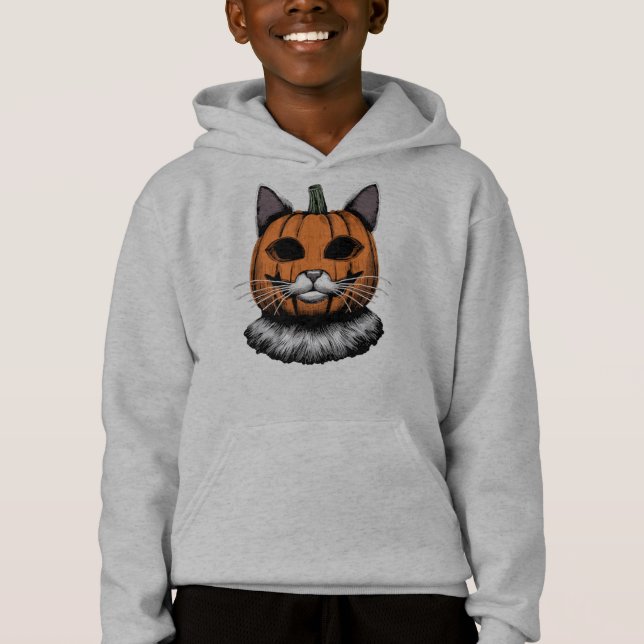Gato de Halloween, cara de calabaza (Anverso)
