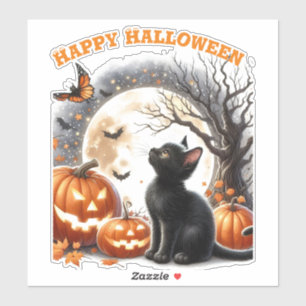 Gato de Halloween lindo Pegatina de vinilo cortada