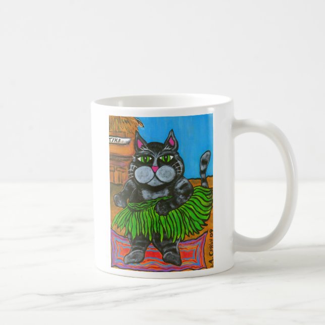 Gato de Hula en una taza de la barra de Tiki (Derecha)