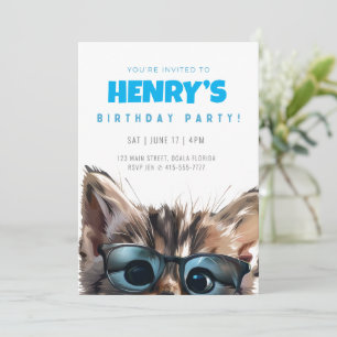 Gato de invitación por cumpleaños