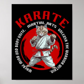 Gato De Karate Guerrero De Arte Marcial Karate Gat