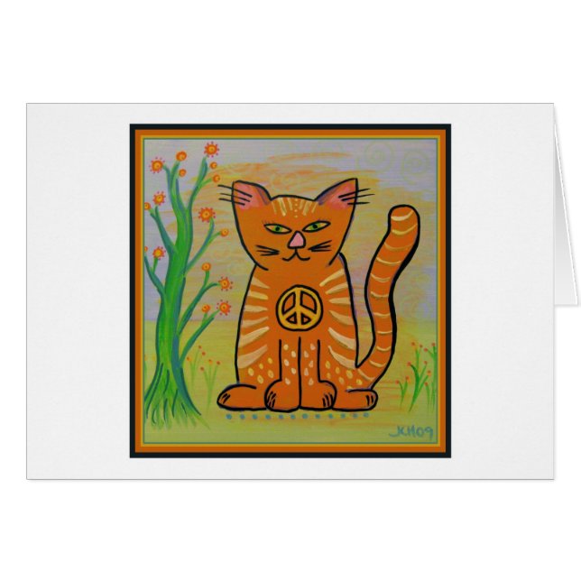 Gato de la paz con las flores (Anverso (Horizontal))