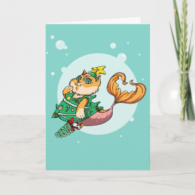 Gato de la sirena del navidad (Anverso)
