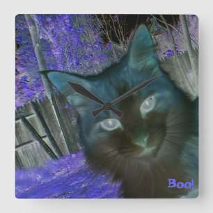 Gato de la sombra en reloj de pared Amethyst