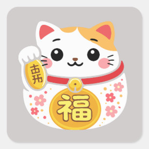 Gato de la suerte Maneki Neko pegatinas