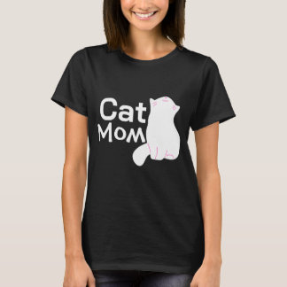 Gato de mamá de la camiseta negra