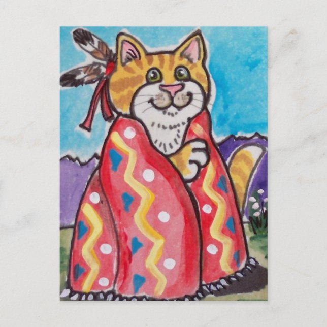 Gato de manta india - postal sudoeste - lindo! (Anverso)