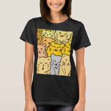 Gato de multitud lindo para camiseta de mujer para