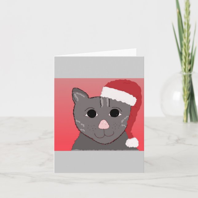 Gato de Navidad con Interior en Blanco (Anverso)
