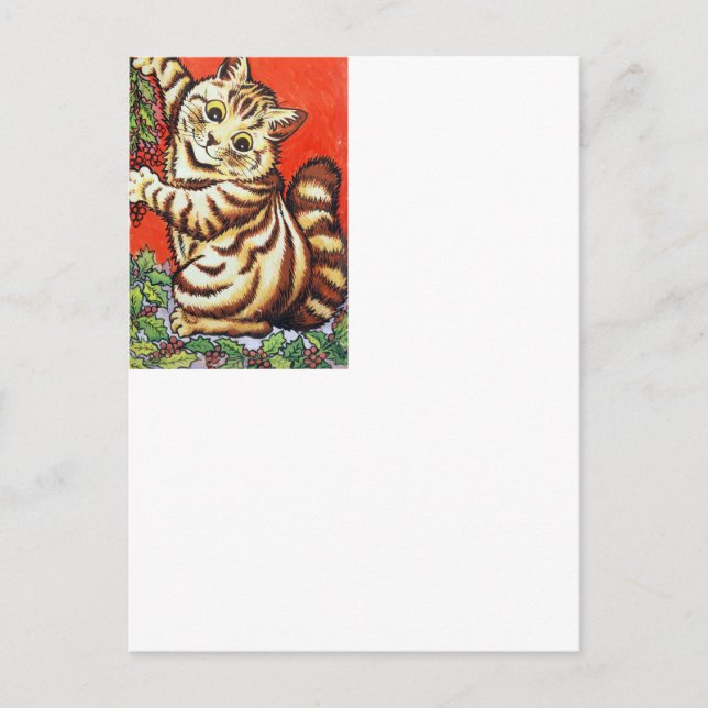 Gato de Navidad de Louis Wain decorando personaliz (Anverso)