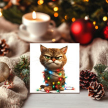 Gato de Navidad Gruñón Determinado