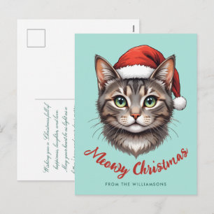 Gato de Navidad Lindo Personalizado con Sombrero d