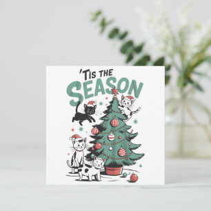 Gato de Navidad Retro Es La Temporada Meowy Catmas
