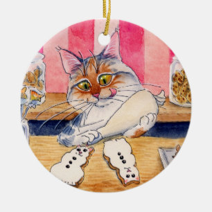 Gato de navidades, adorno de Snowman de Gingerbrea