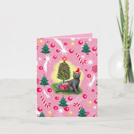 Gato de Navidades rosados