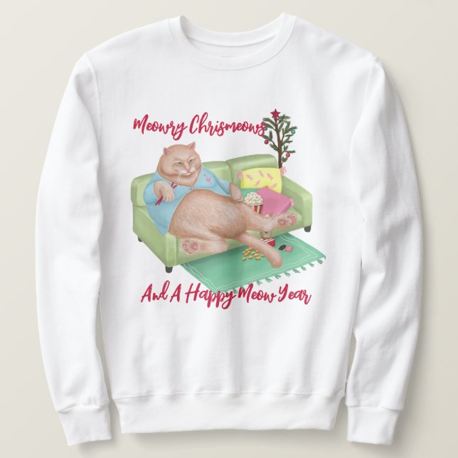 Gato de navidades: sudaderas Navidades (Anverso del diseño)