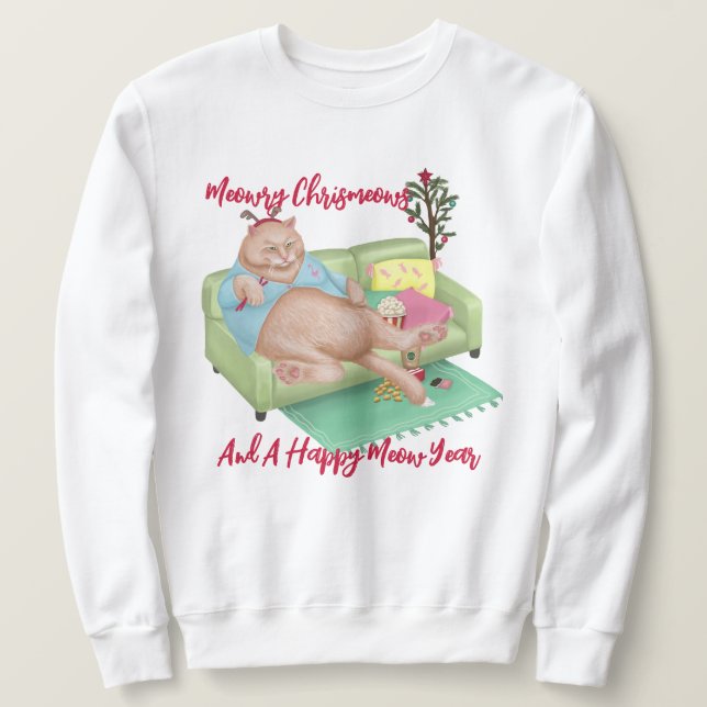 Gato de navidades: sudaderas Navidades (Anverso del diseño)