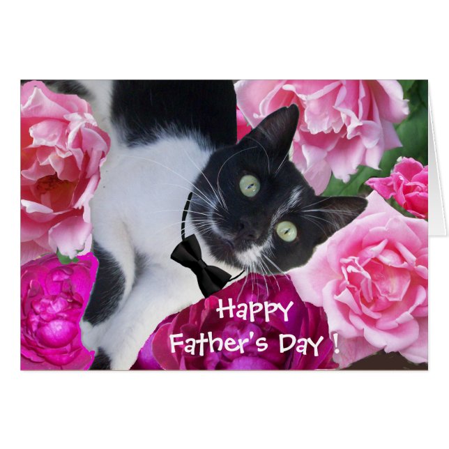 GATO DE PADRE ROMÁNTICO CON ROSAS ROSAS DE ROSA RO (Anverso (Horizontal))